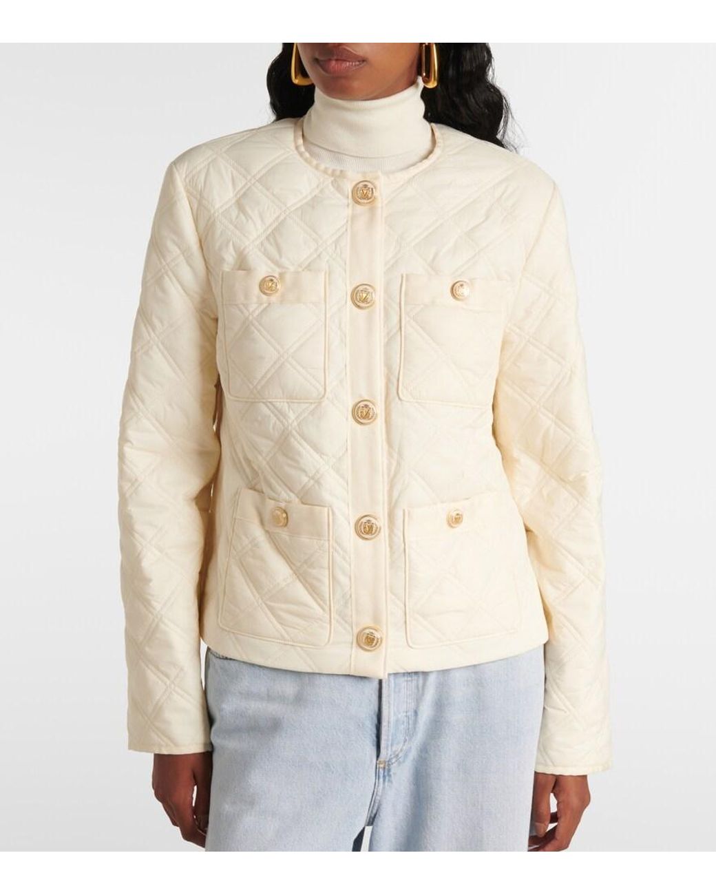 Veronica Beard Natural Shalia Quilted Jacket