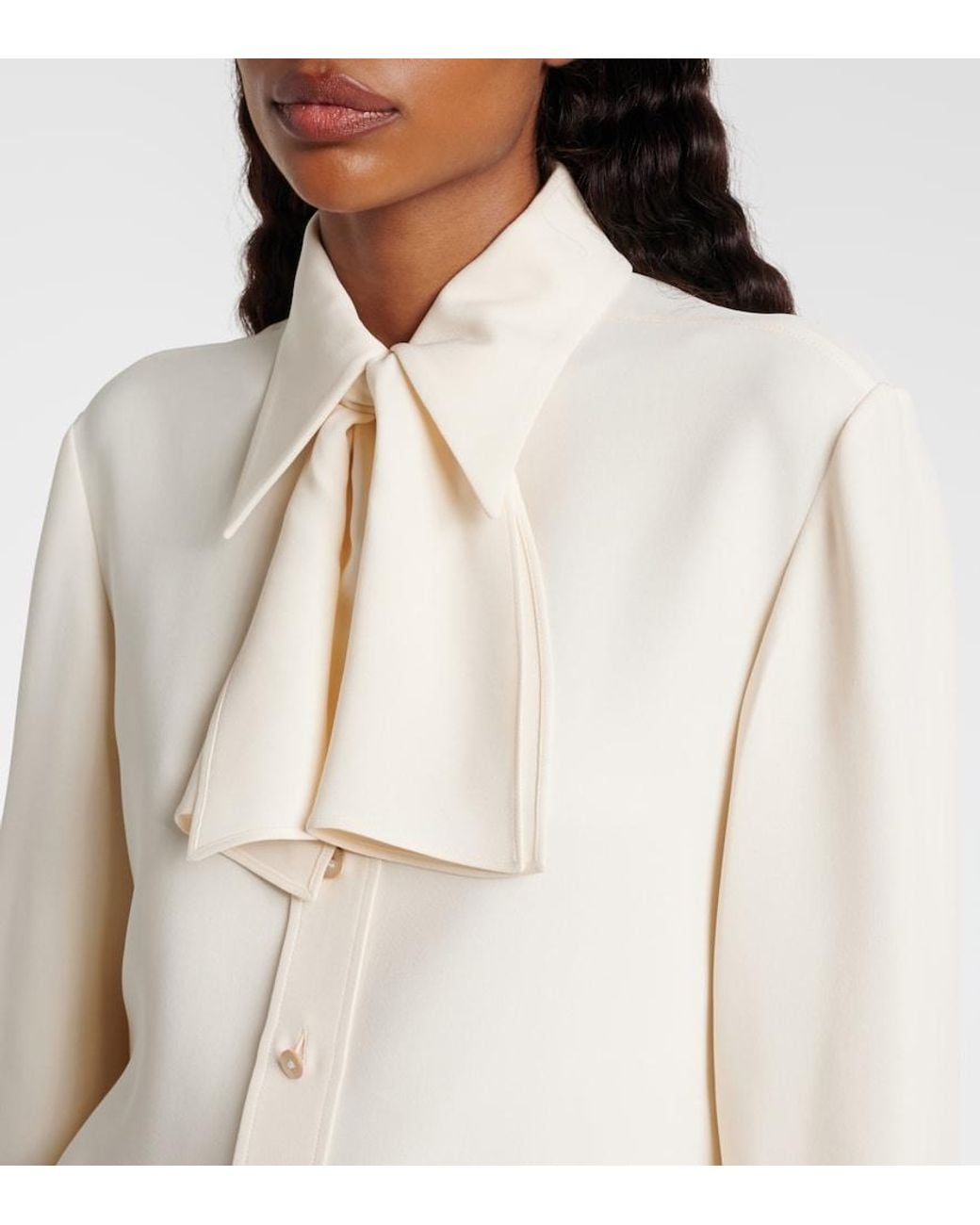 Valentino Natural Cady Couture Silk Blouse