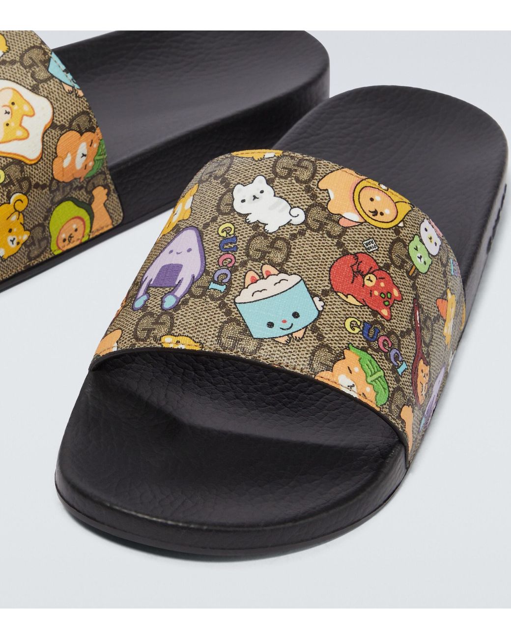 Gucci Men\'s Web Animal Print Slides Gucci Web Animal Print Slide Sandal in Black for Men | Lyst main image 3