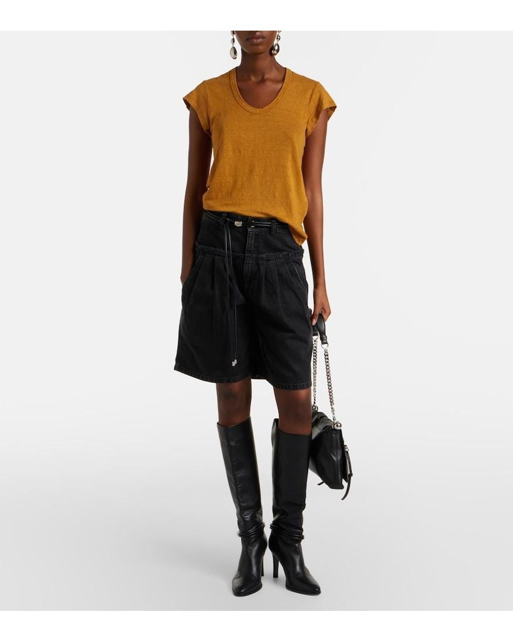 Isabel Marant Black Iselle Denim Bermuda Shorts