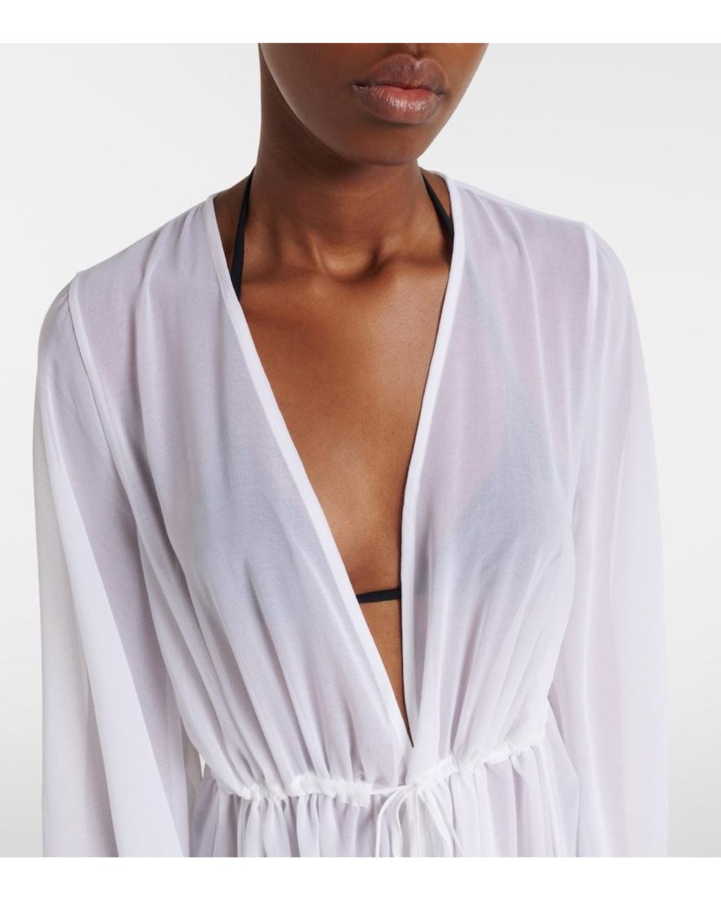 Alexandra Miro White Betty Sheer Kaftan