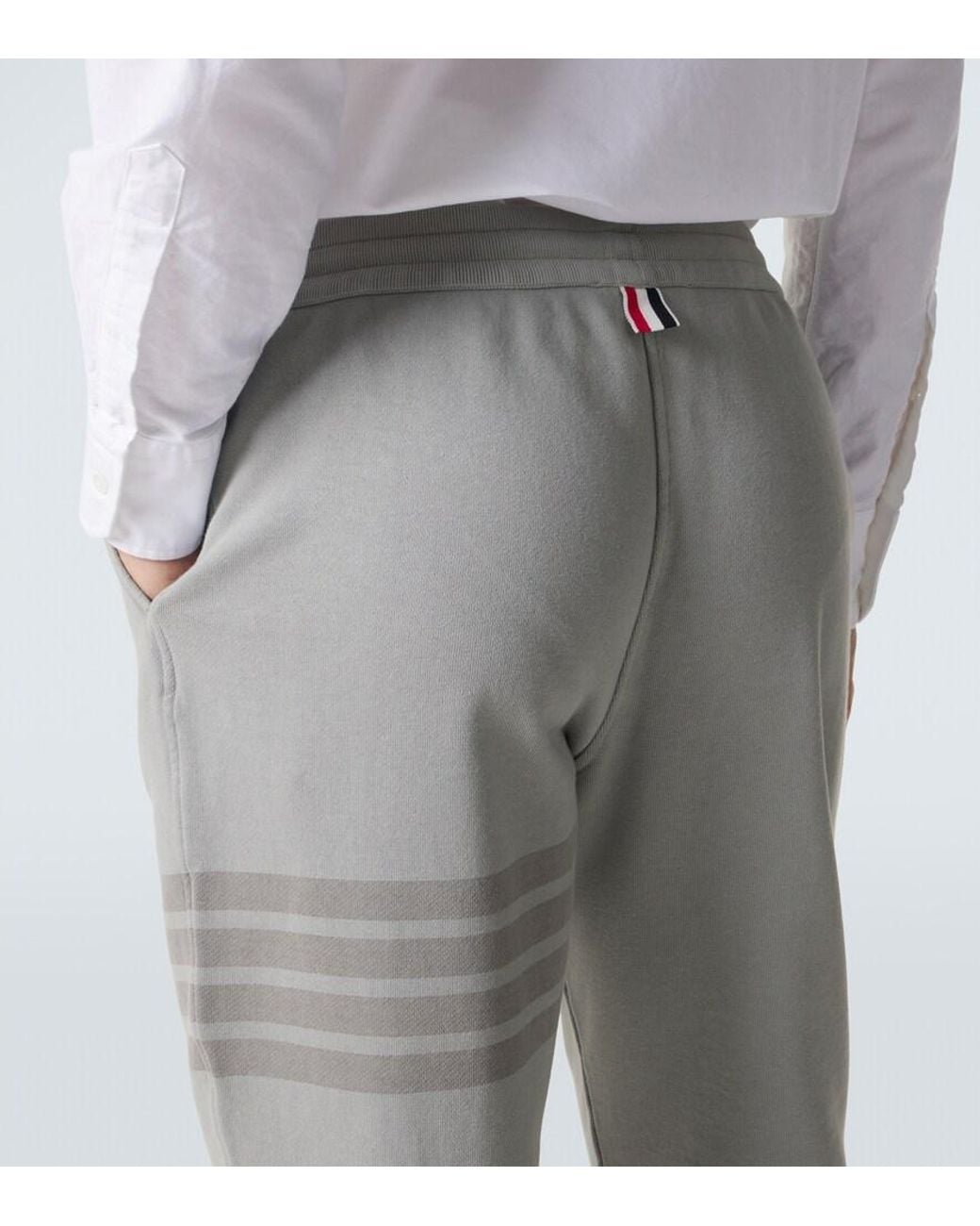 Thom Browne Gray 4-Bar Cotton Sweatpants for men