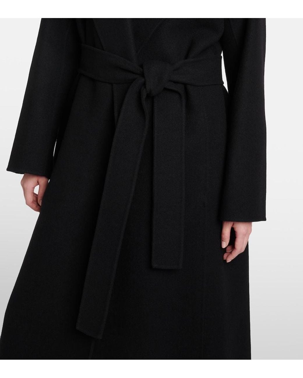 The Row Black Malika Wool-Blend Coat