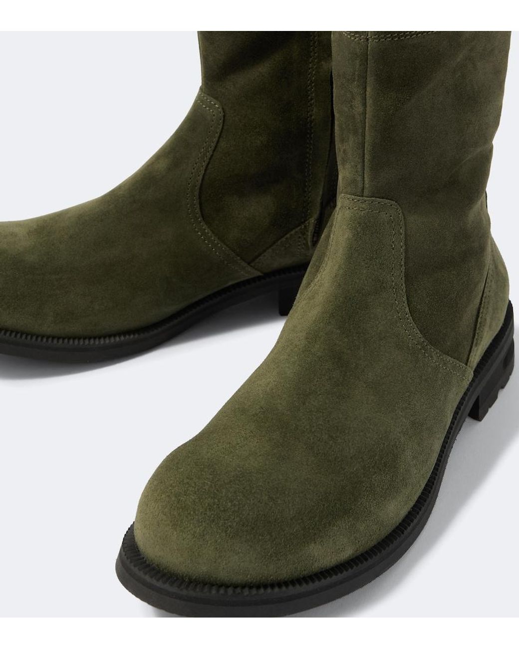 Kiko Kostadinov Green Farkas Suede Ankle Boots for men