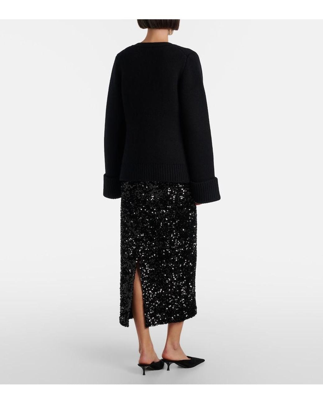 Vince Black Midirock Aus Samt Mit Pailletten