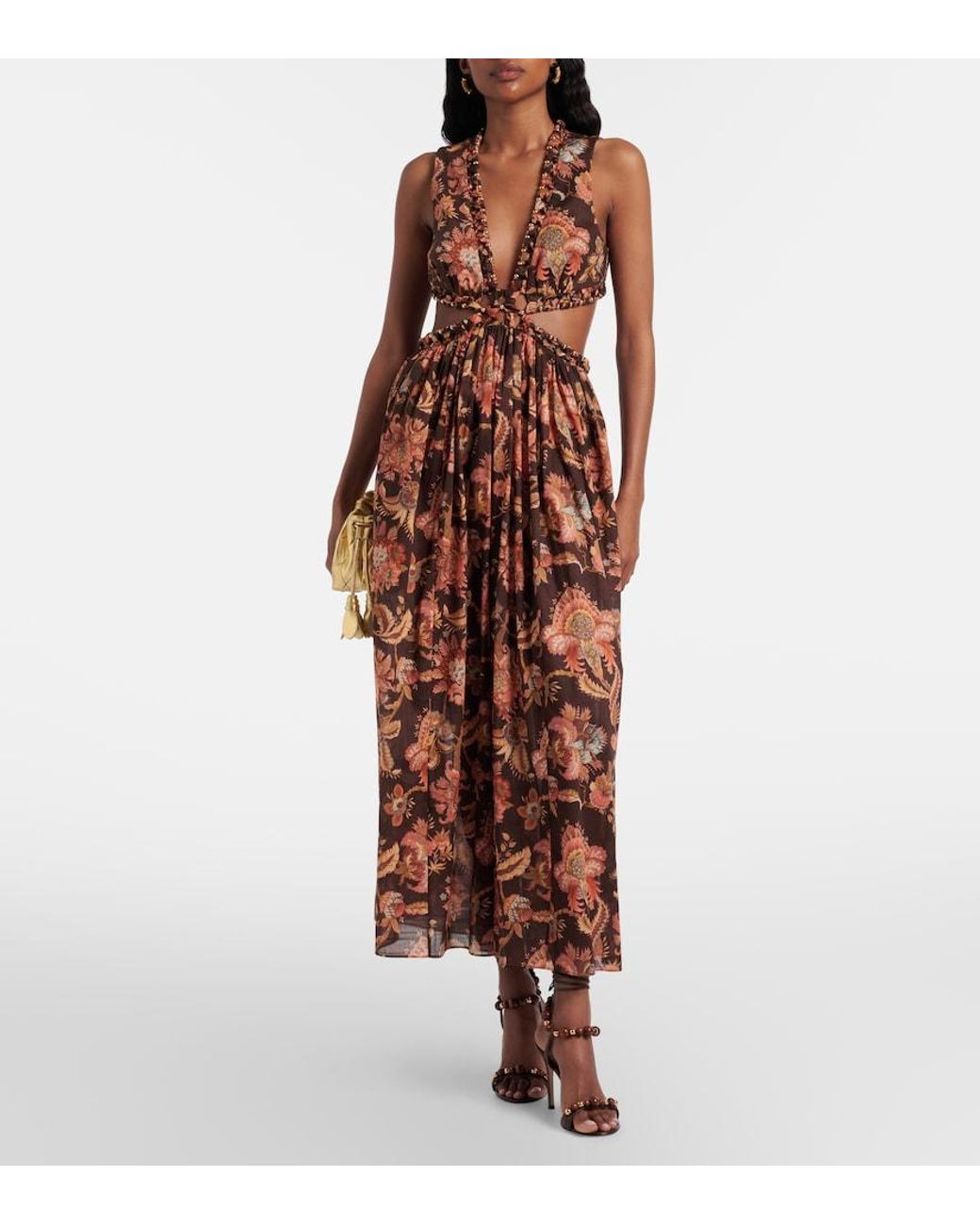 Gianvito Rossi Brown Pandawa Beaded Leather Sandals