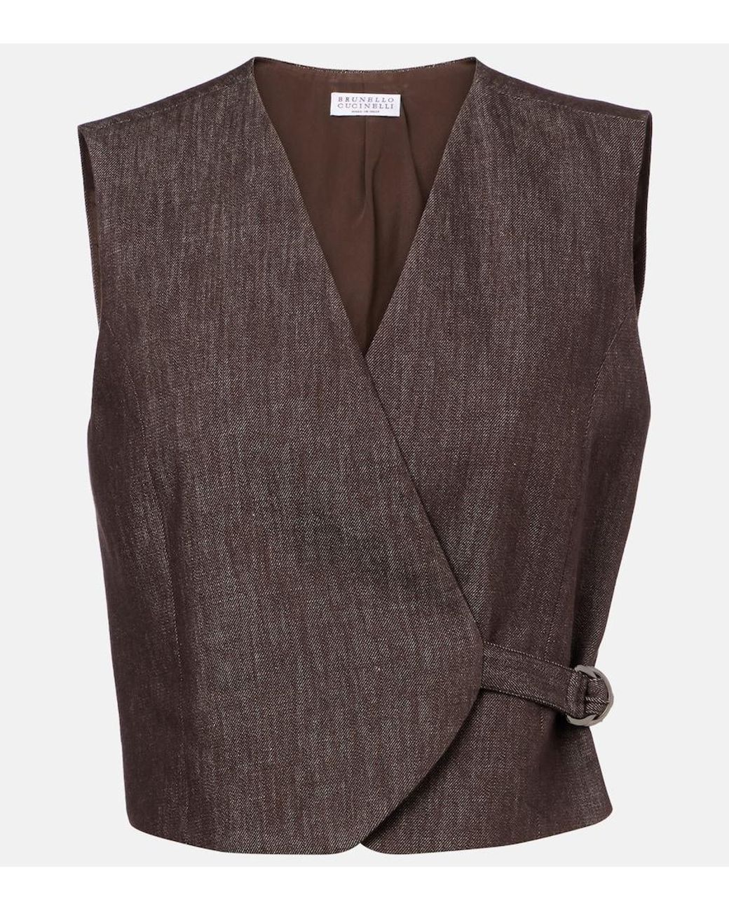Brunello Cucinelli Brown Cotton Vest