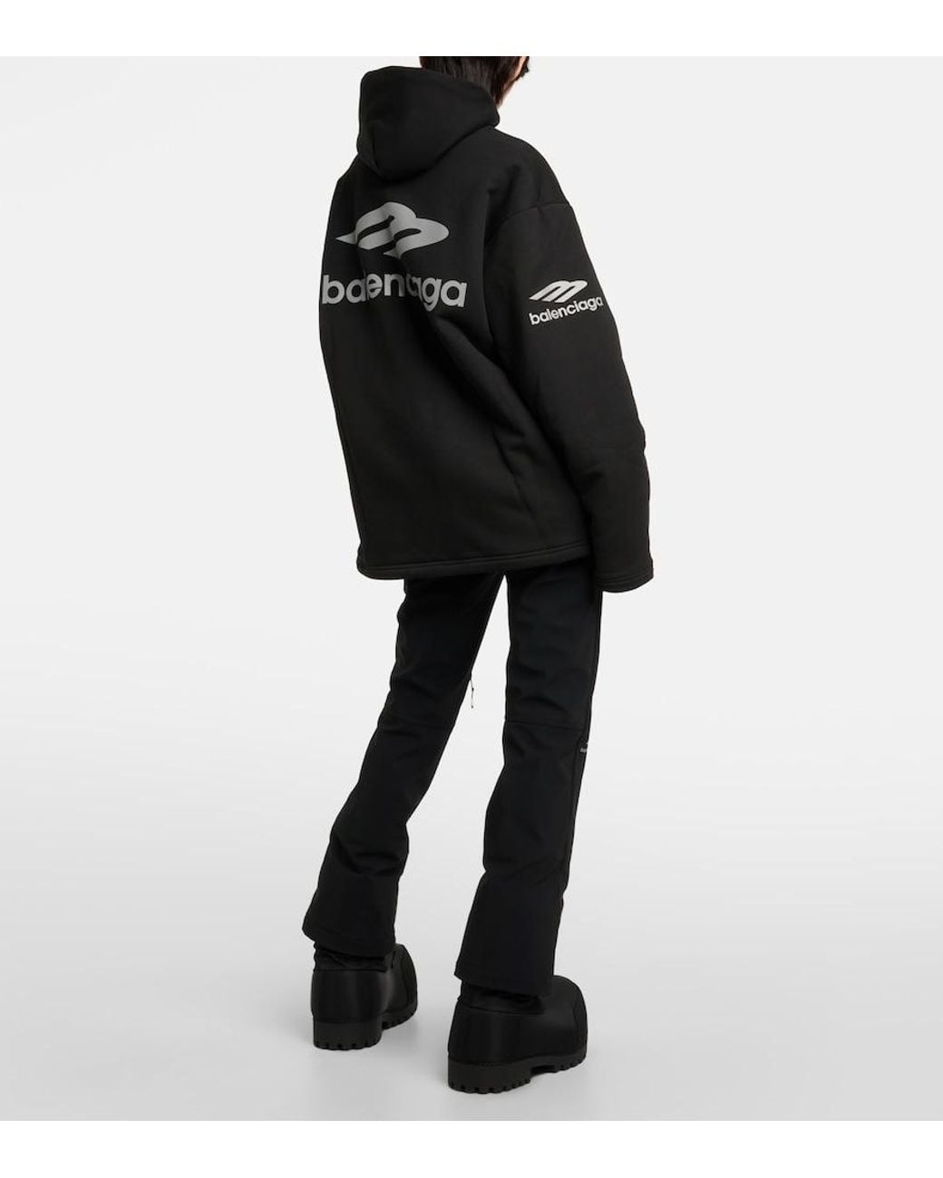 Balenciaga Black 3B Sports Icon Technical Hoodie