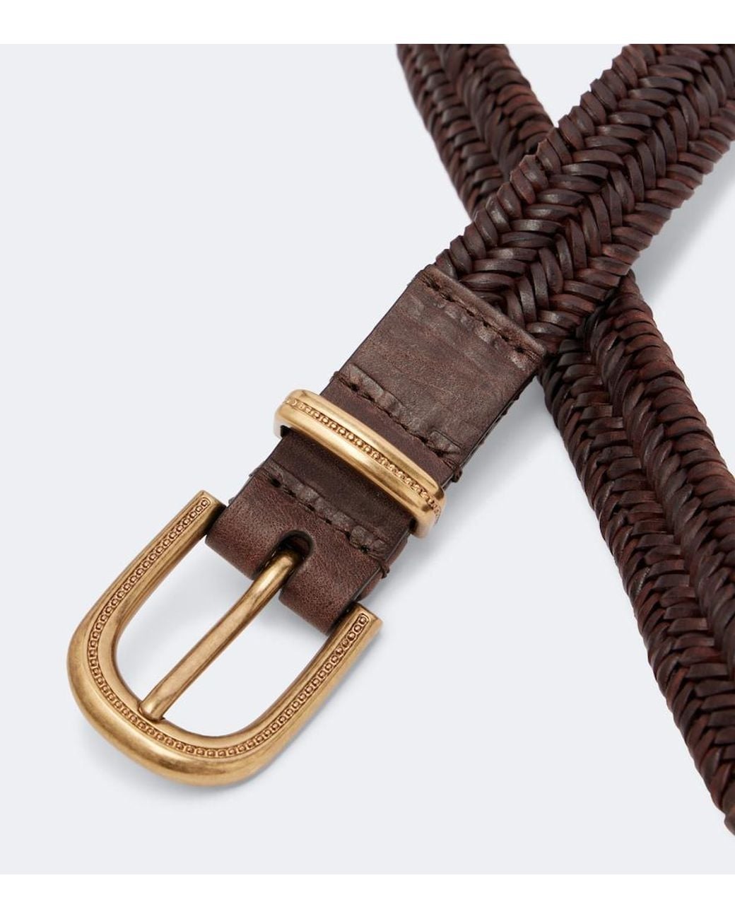 Brunello Cucinelli Brown Woven Leather Belt