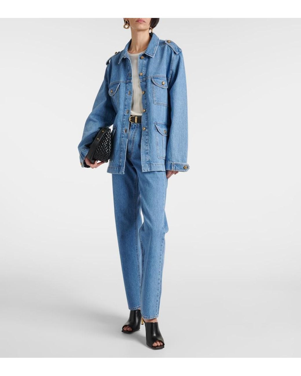 Blazé Milano Blue Sahariana Oversized Denim Jacket