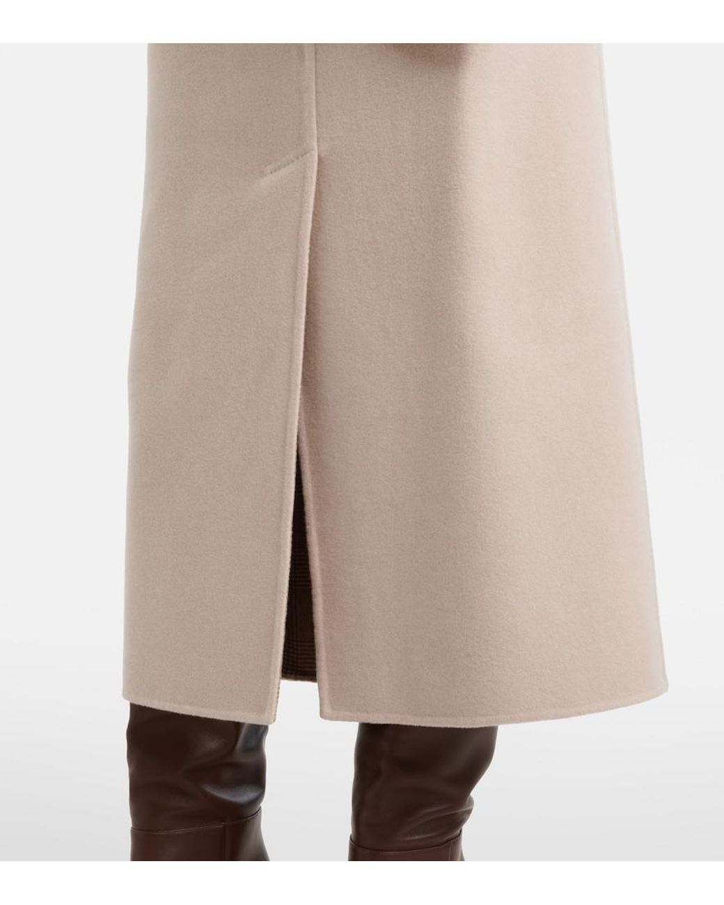 Max Mara Natural Zuppa Wool And Cashmere Wrap Skirt
