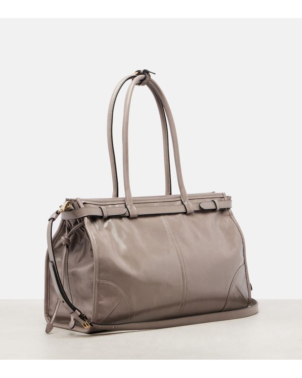 Prada Brown Bonnie Large Leather Shoulder Bag