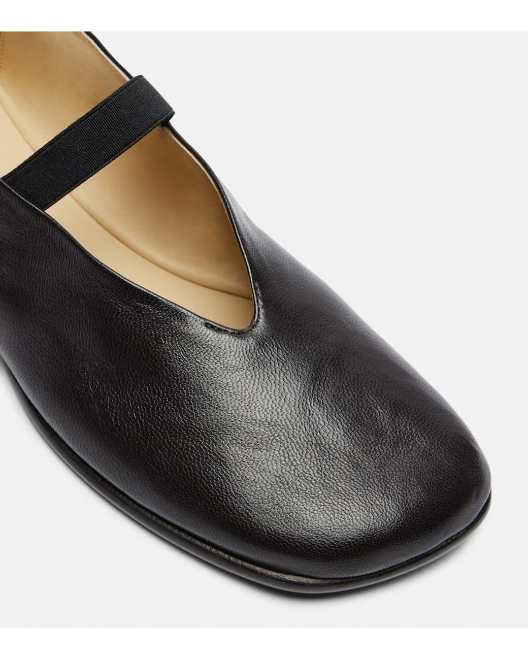 Lemaire Black Glove Leather Ballet Flats