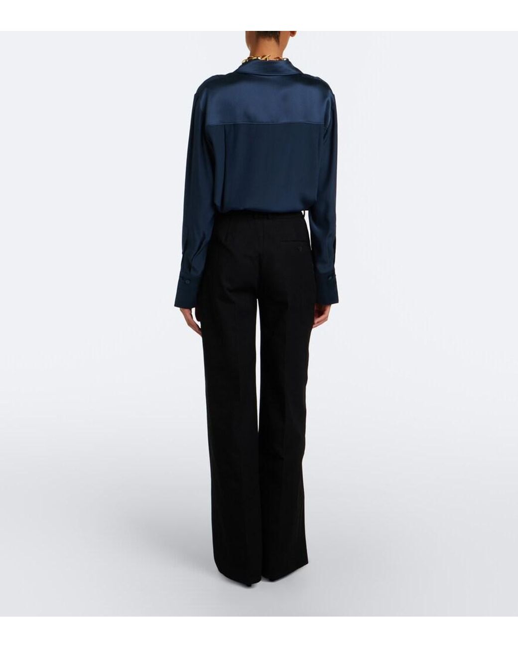 Joseph Black Yukio Gabardine Wide-Leg Pants