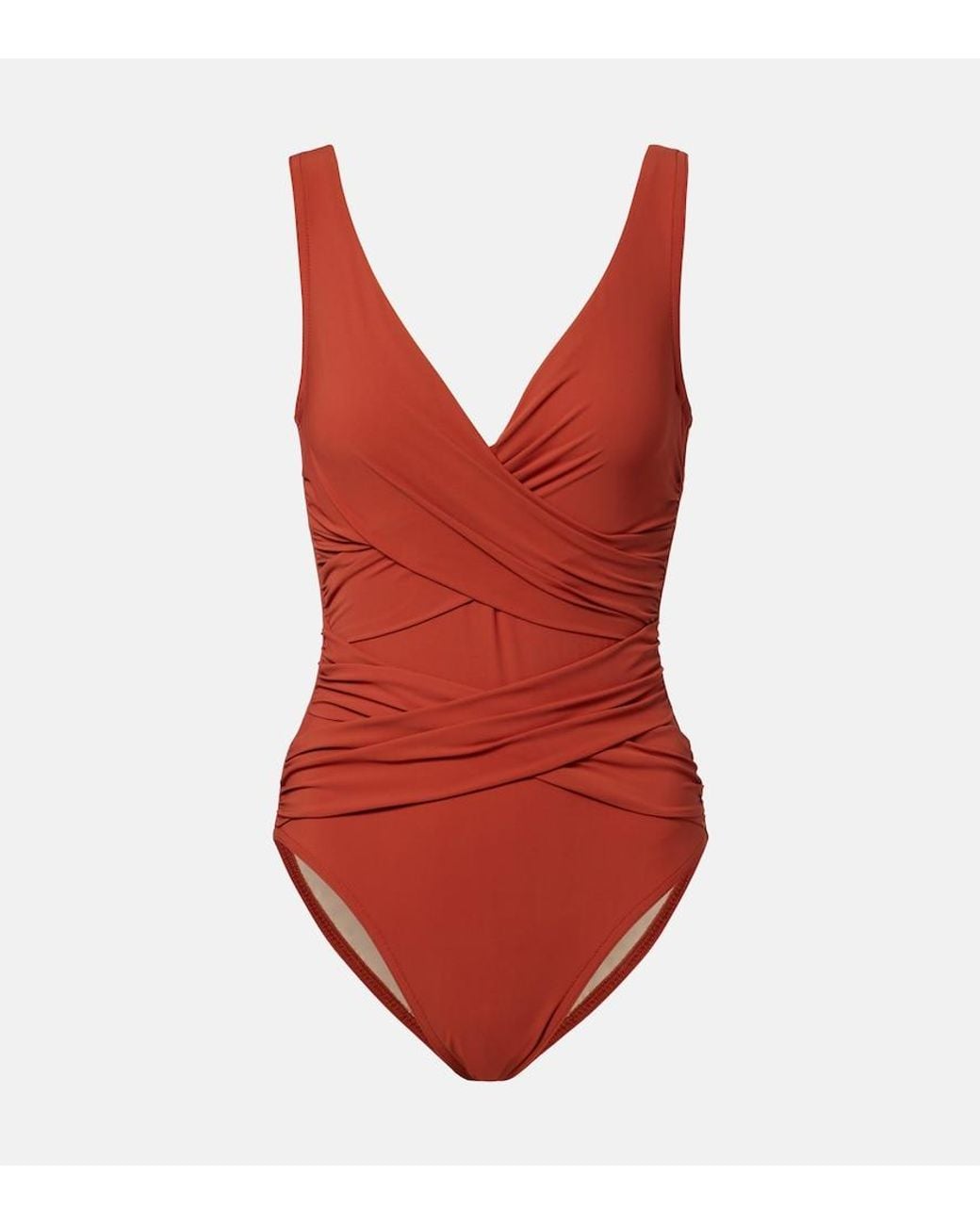 Karla Colletto Red Draped Swimsuit
