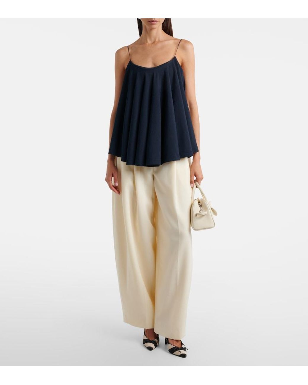 Jacquemus Blue Voile Open-Back Jersey Top