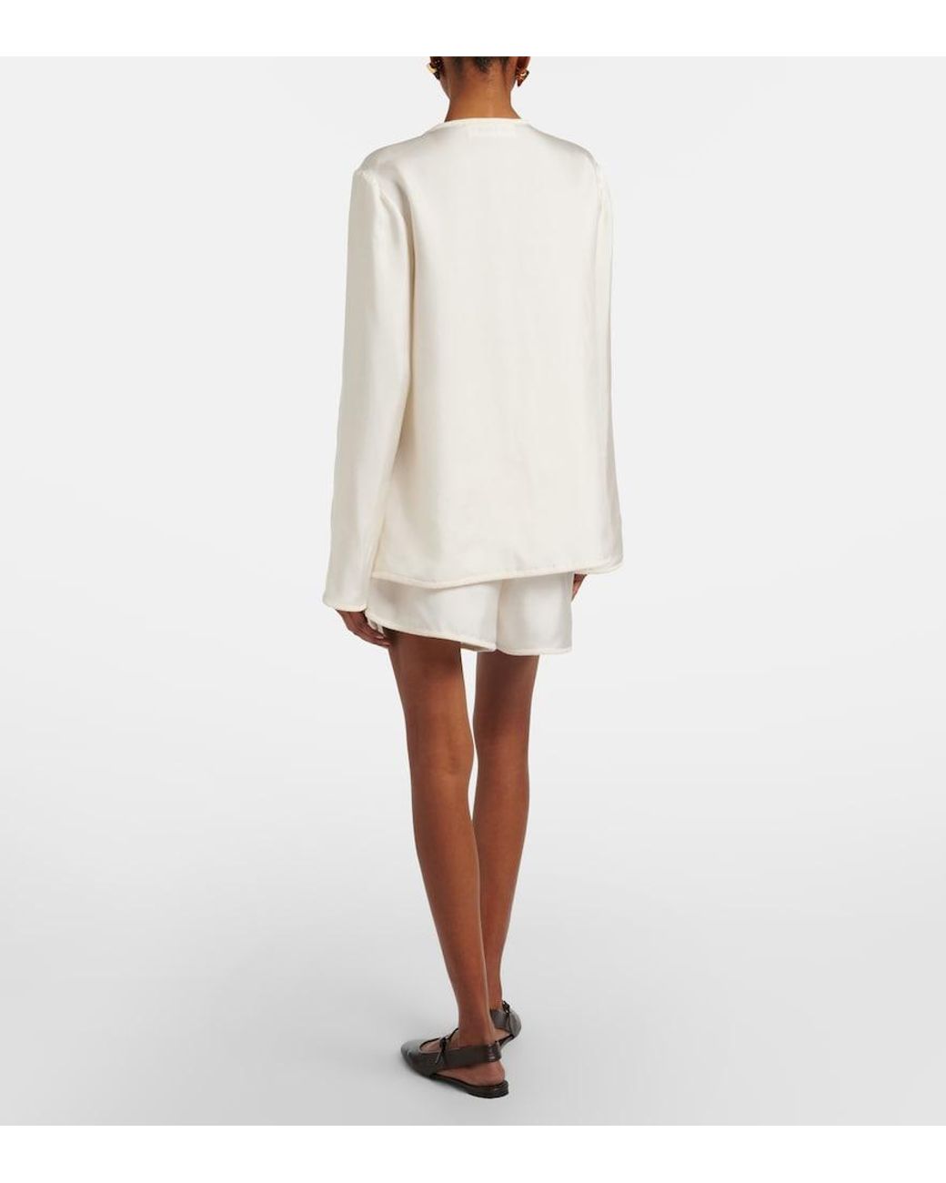 Rohe White Silk Shorts