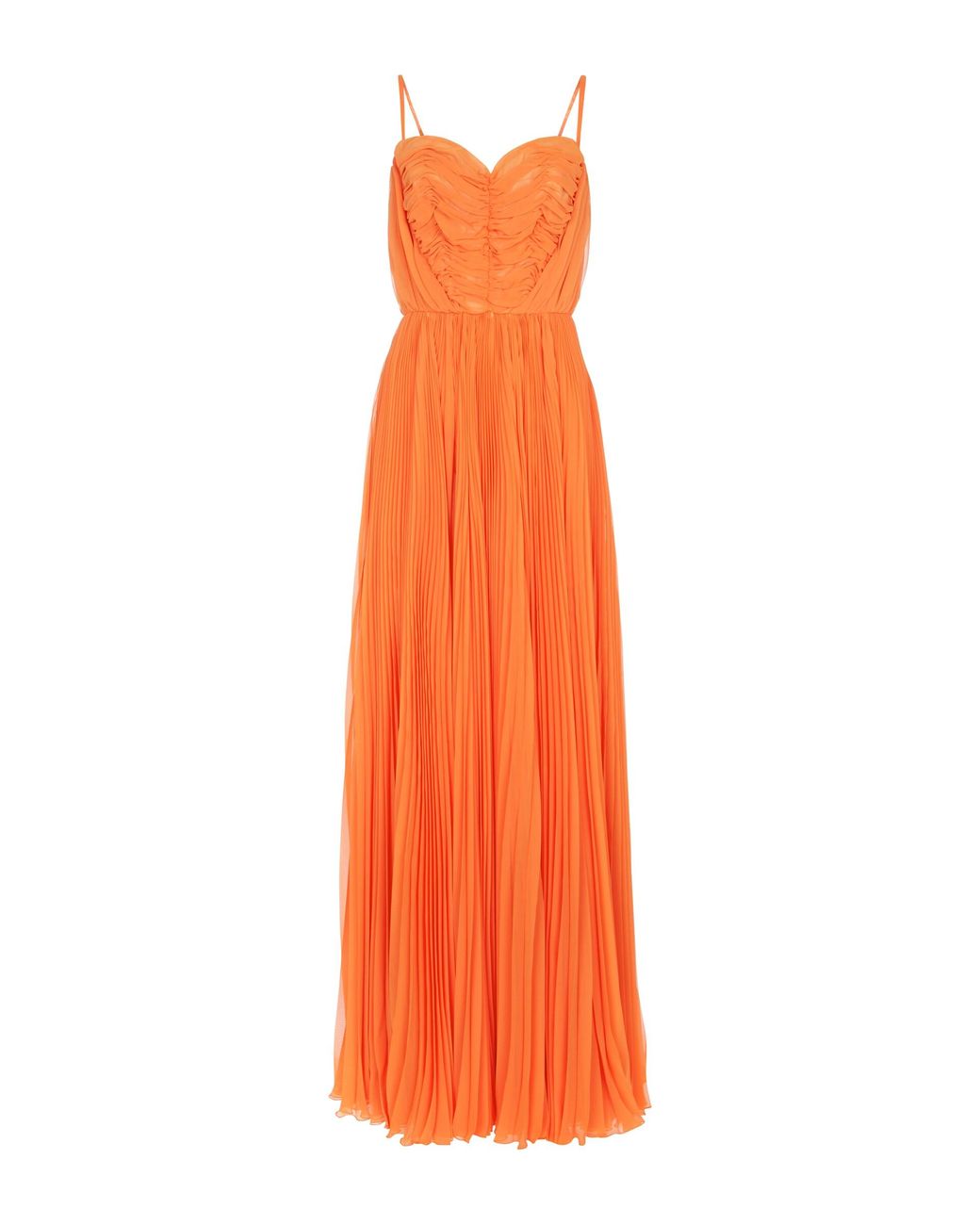 Dolce & Gabbana Pleated Chiffon Gown in Orange | Lyst