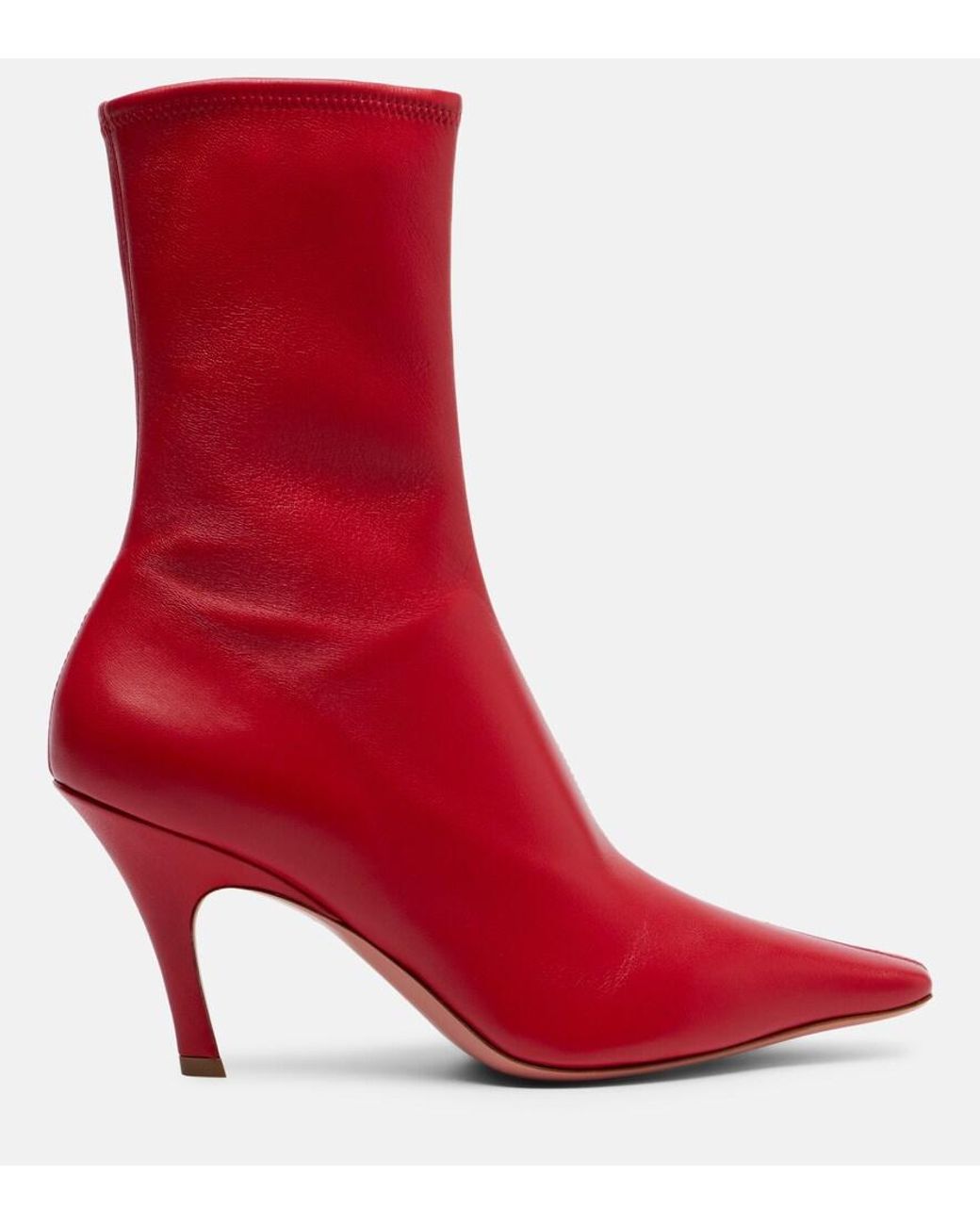 AMINA MUADDI Red Jamie 80 Leather Ankle Boots