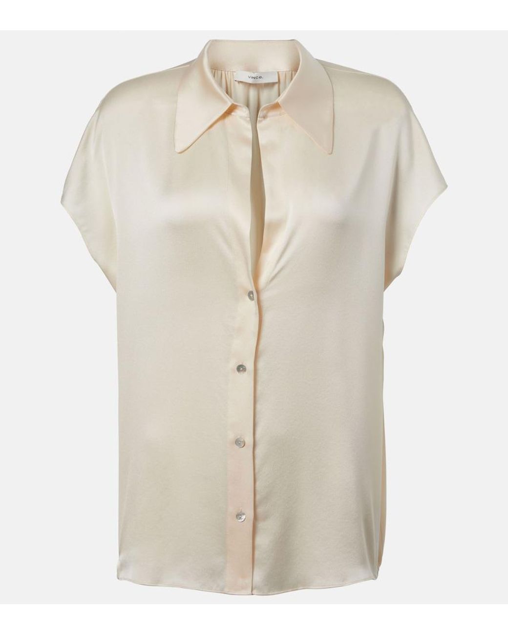Vince White Silk Satin Blouse