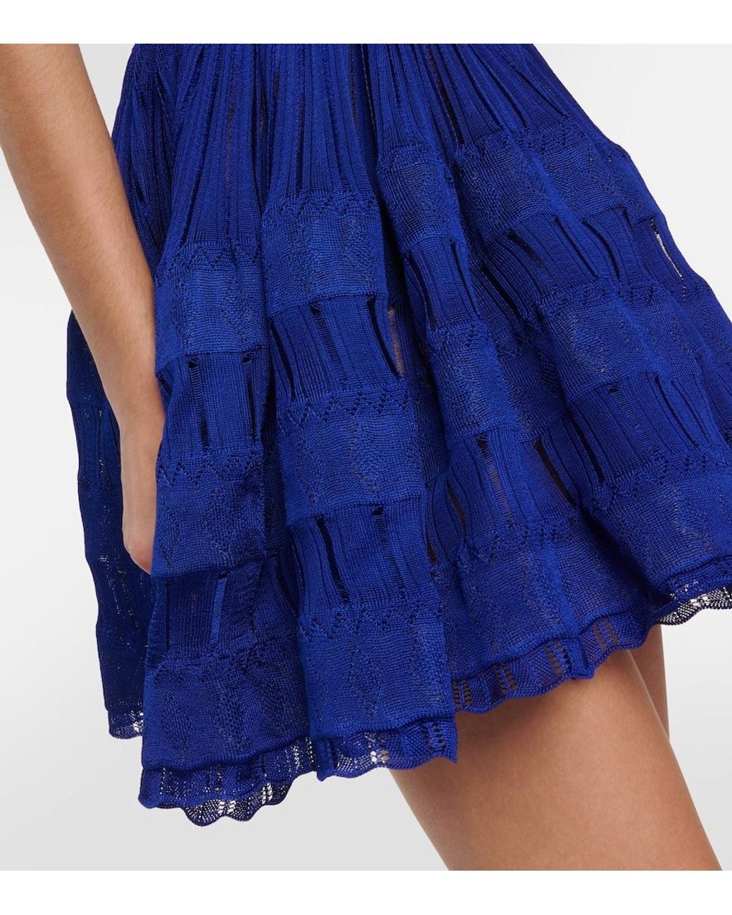 Alaïa Blue Knitted Mini Dress