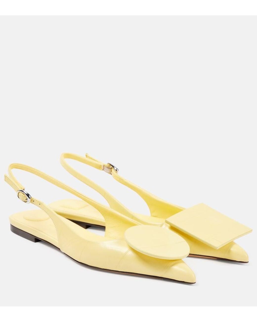 Jacquemus Yellow Les Slingbacks Duelo Leather Ballet Flats