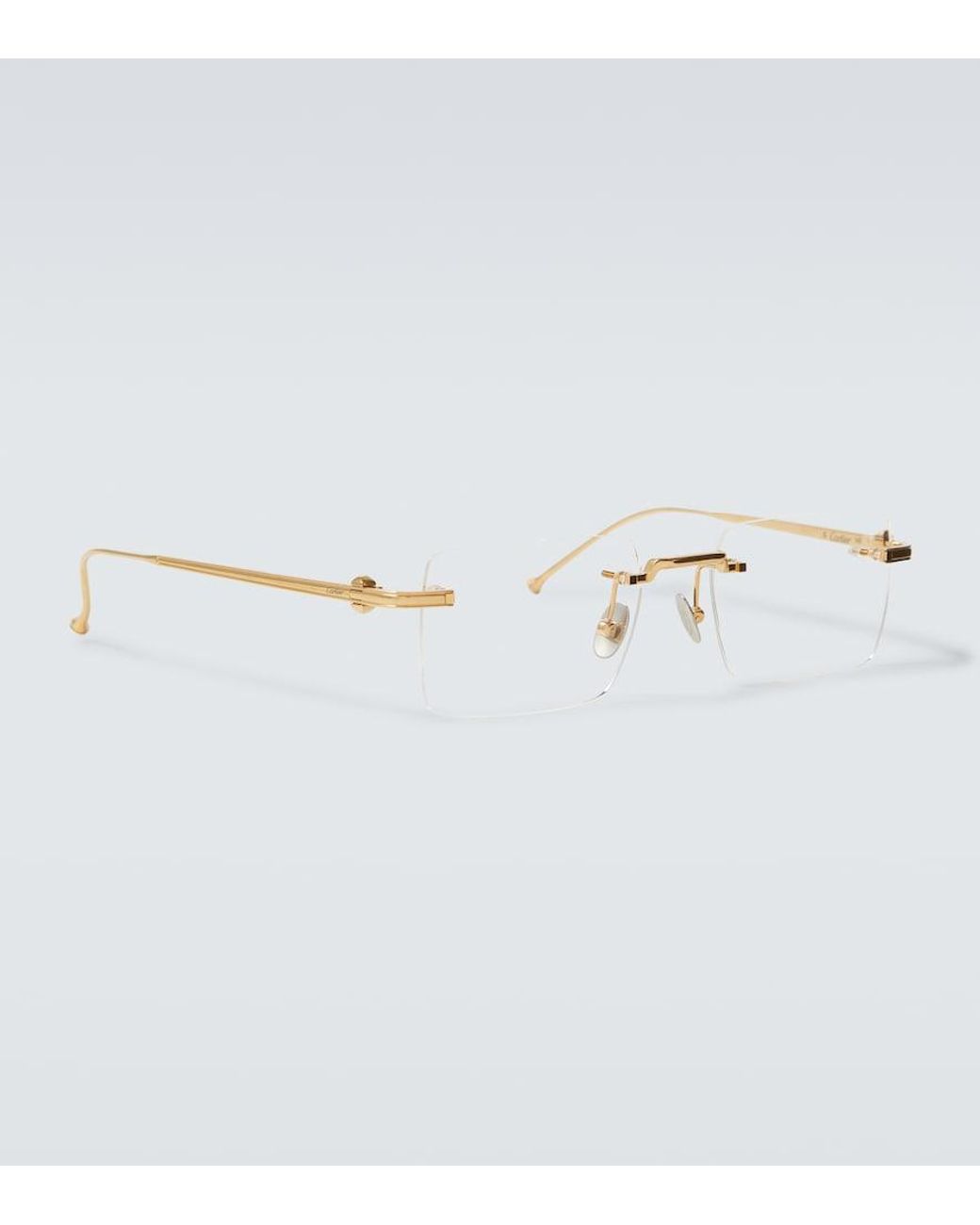 Cartier Metallic Pasha Rectangular Glasses for men