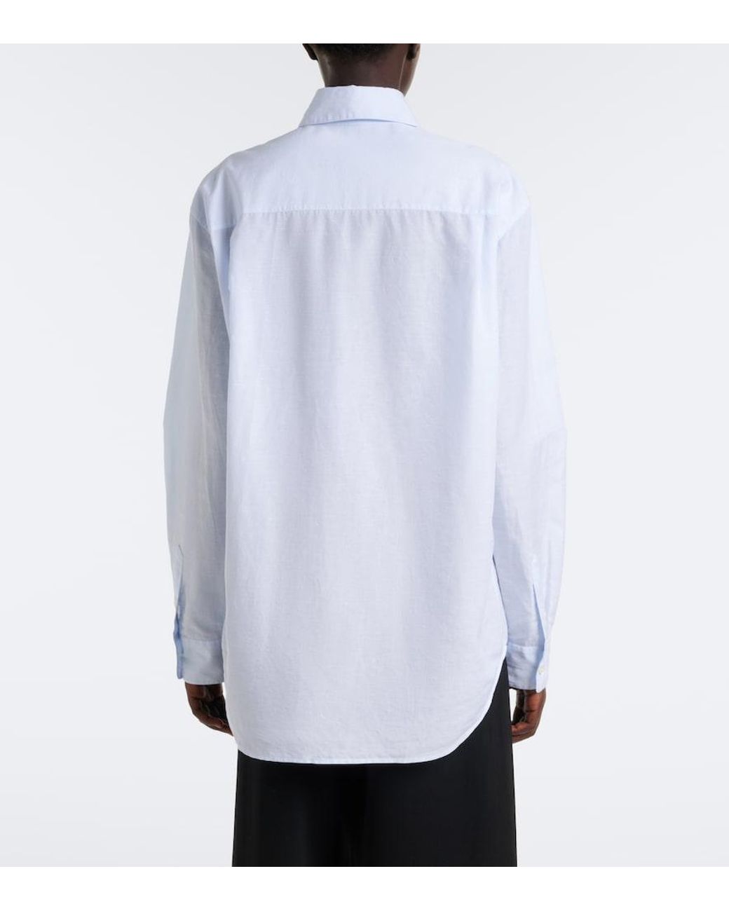 The Row White Gavina Cotton Chambray Shirt