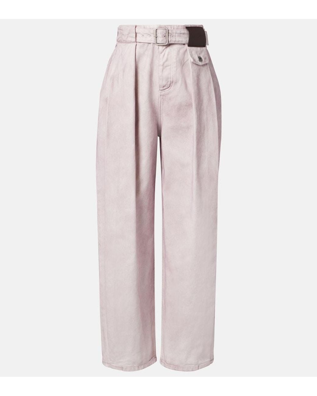 Loewe Pink Belted Wide-Leg Jeans