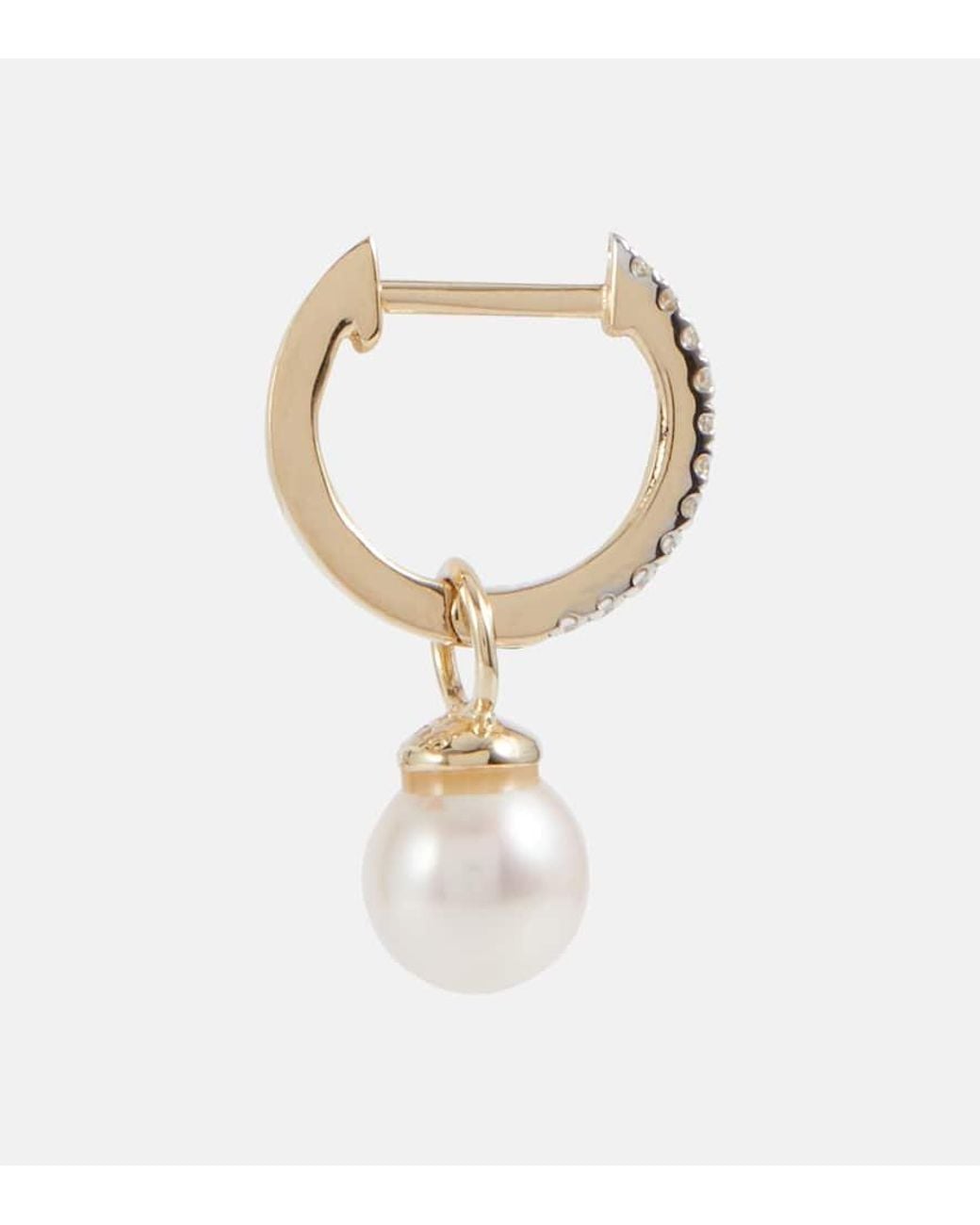 Mateo White 14Kt Earrings With Diamonds And Detachable Pearls