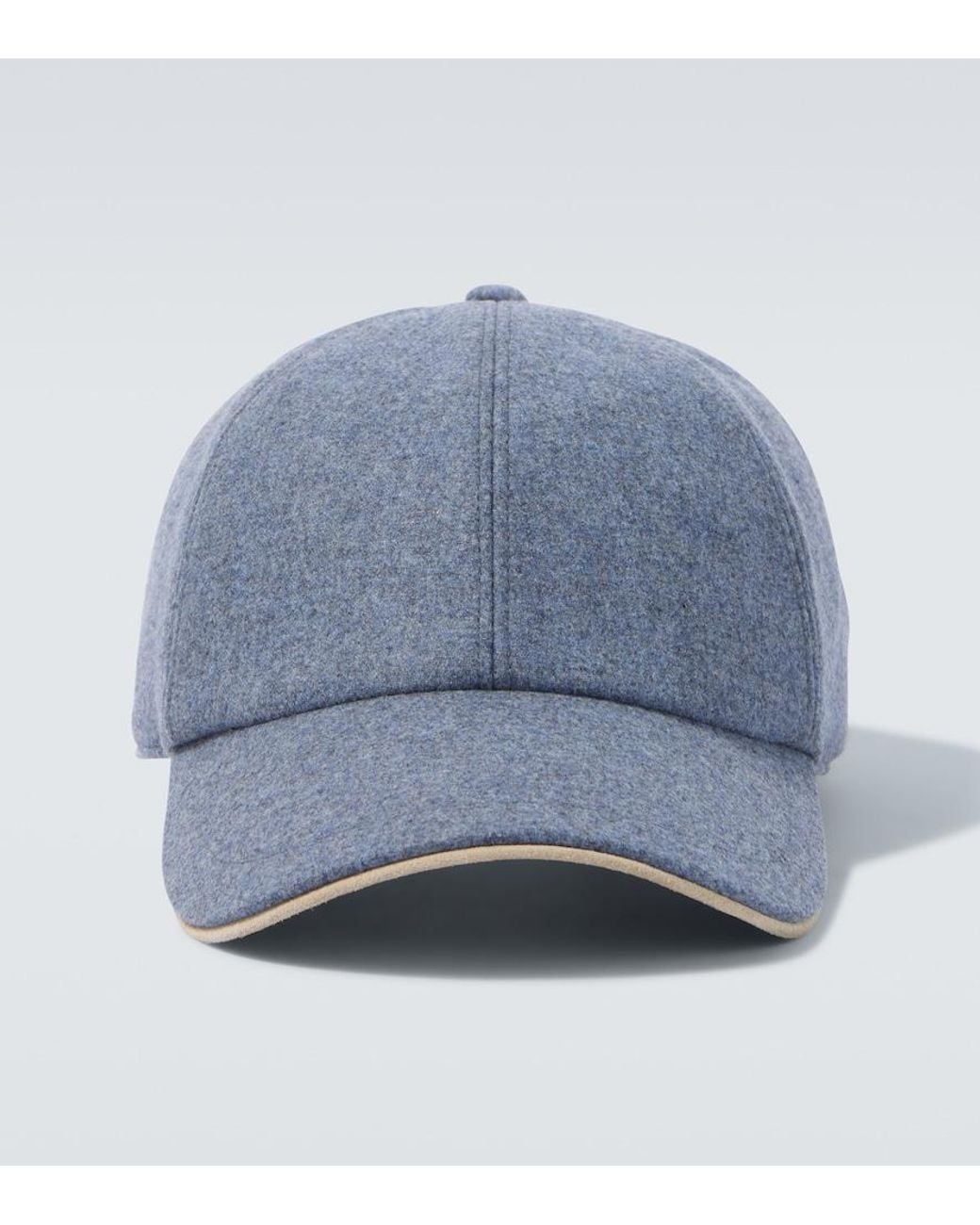 Eleventy Blue Wool, Silk, And Cashmere Baseball Cap for men