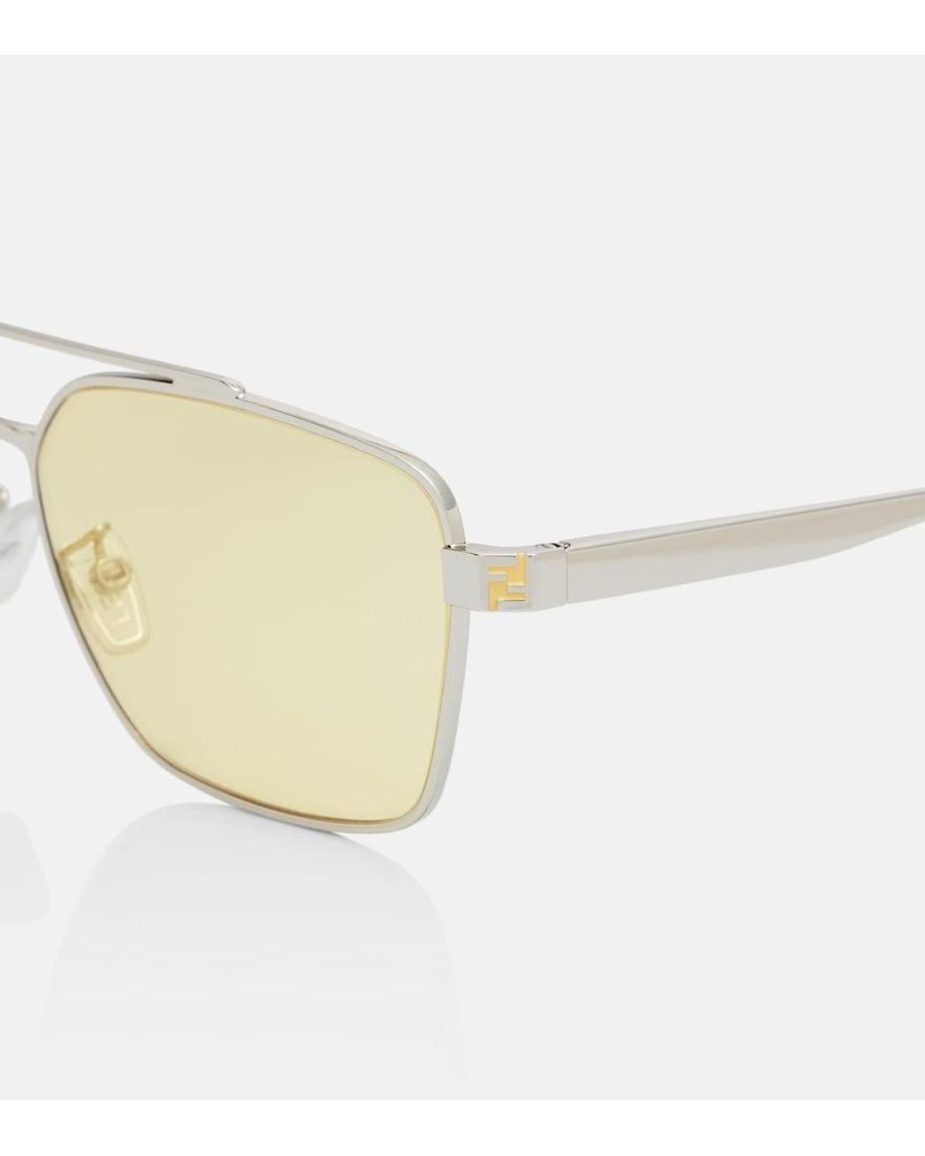 Fendi Natural Eckige Sonnenbrille Sky