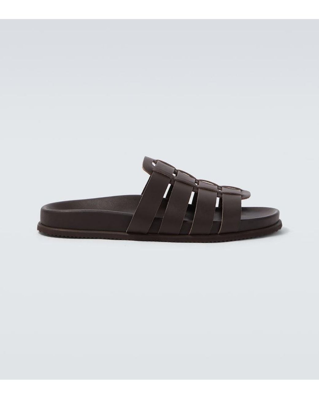 Ancient Greek Sandals Brown Laodamas Leather Fisherman Sandals for men