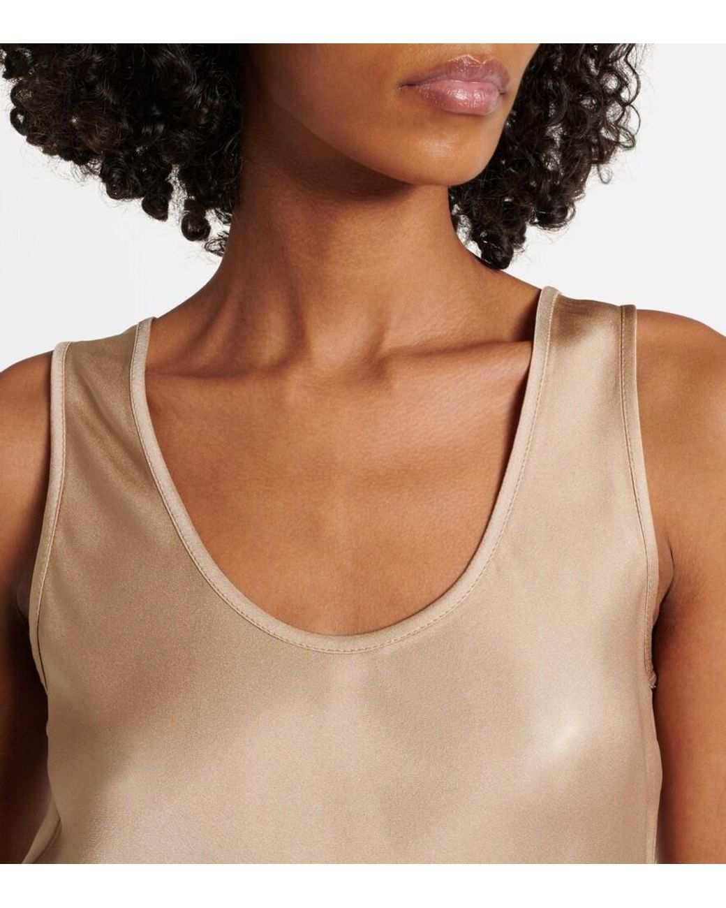 Brunello Cucinelli Natural Satin Maxi Dress