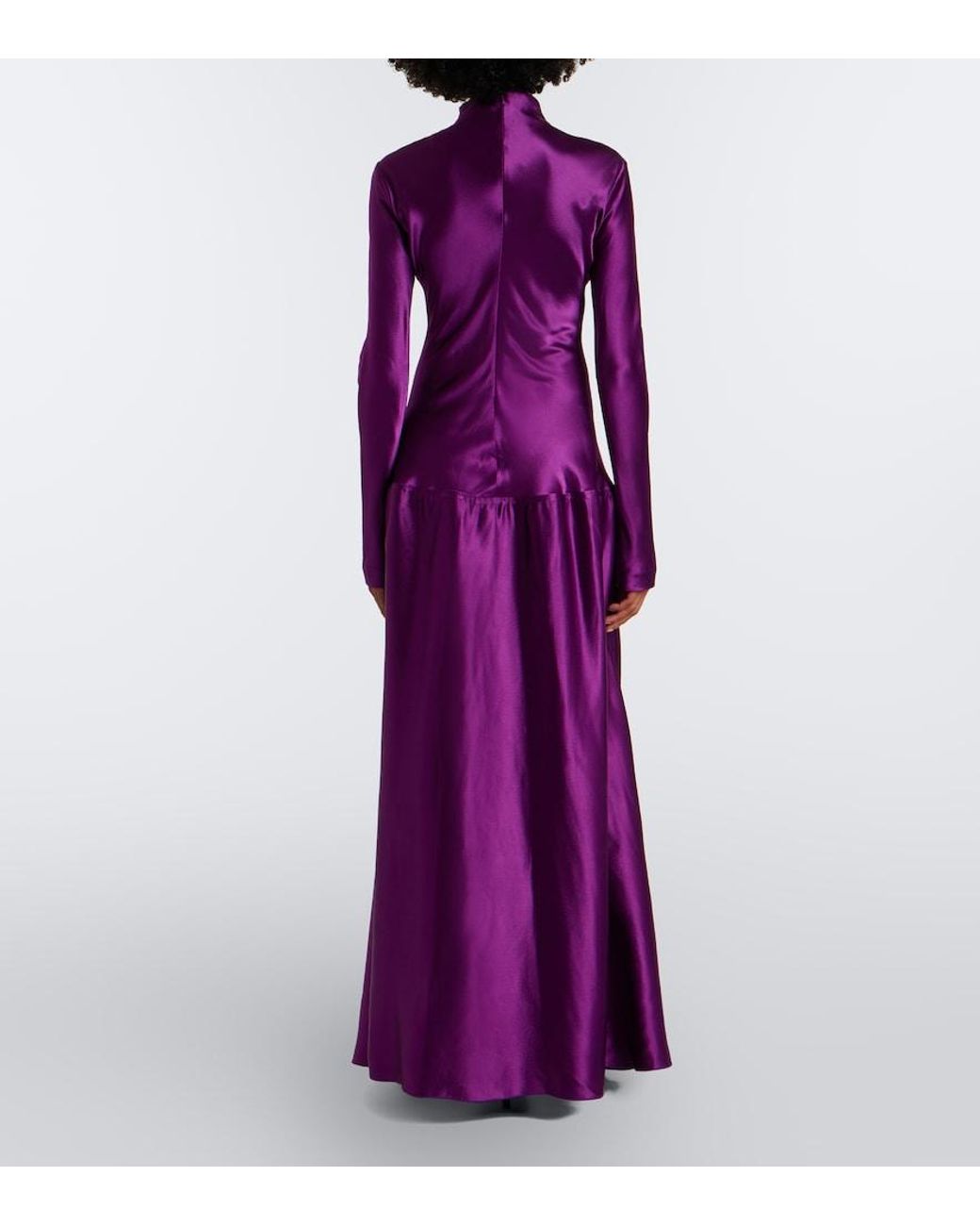 FFORME Purple Satin Maxi Dress
