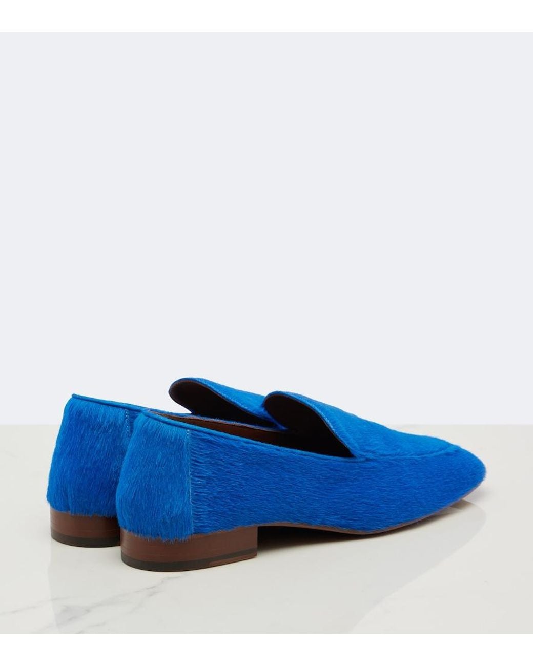 Dries Van Noten Blue Calf Hair Loafers