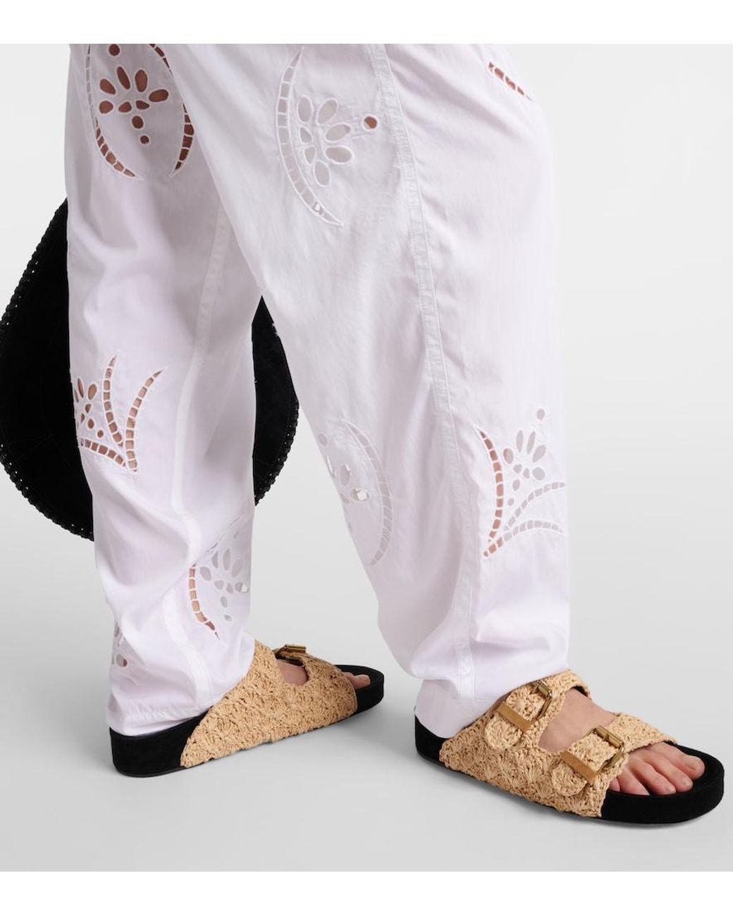 Isabel Marant White Hectorina Broderie Anglaise Wide-Leg Pants