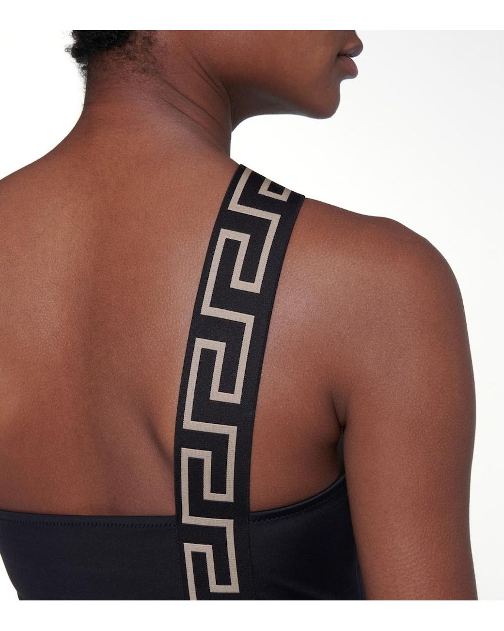 Versace Black Badeanzug Mit Asymmetrischer Schulterpartie Und Cut-outs