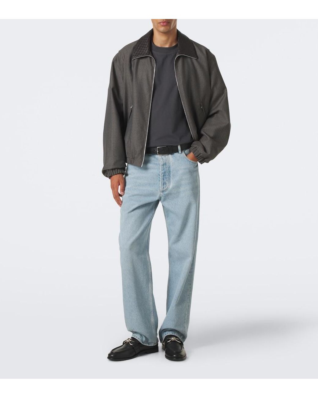 Bottega Veneta Black Intrecciato Cotton Jersey T-Shirt for men