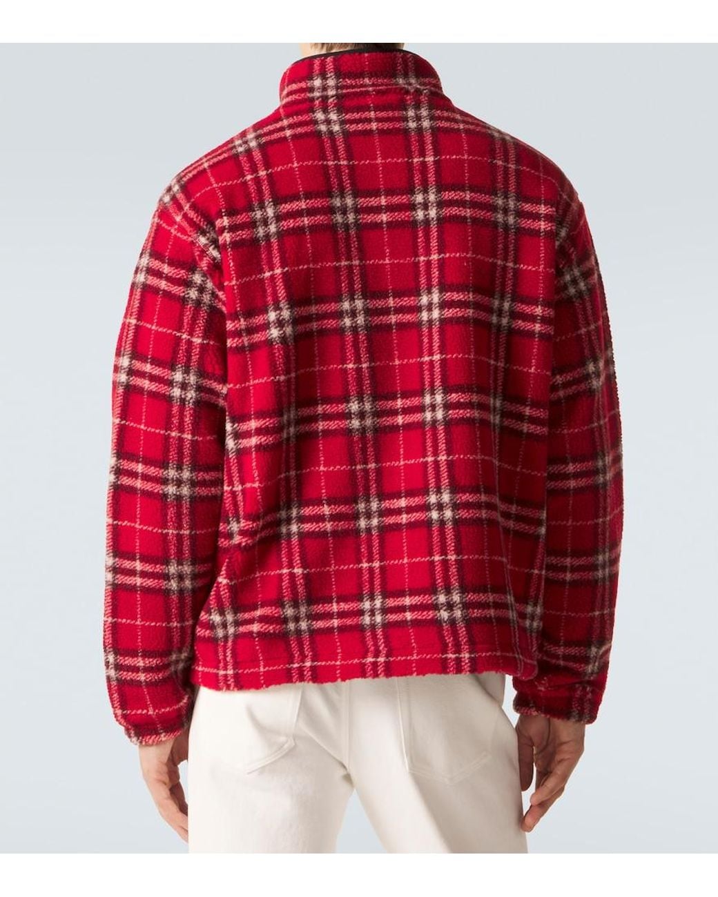 Burberry Red Check Wool-Blend Jacket for men