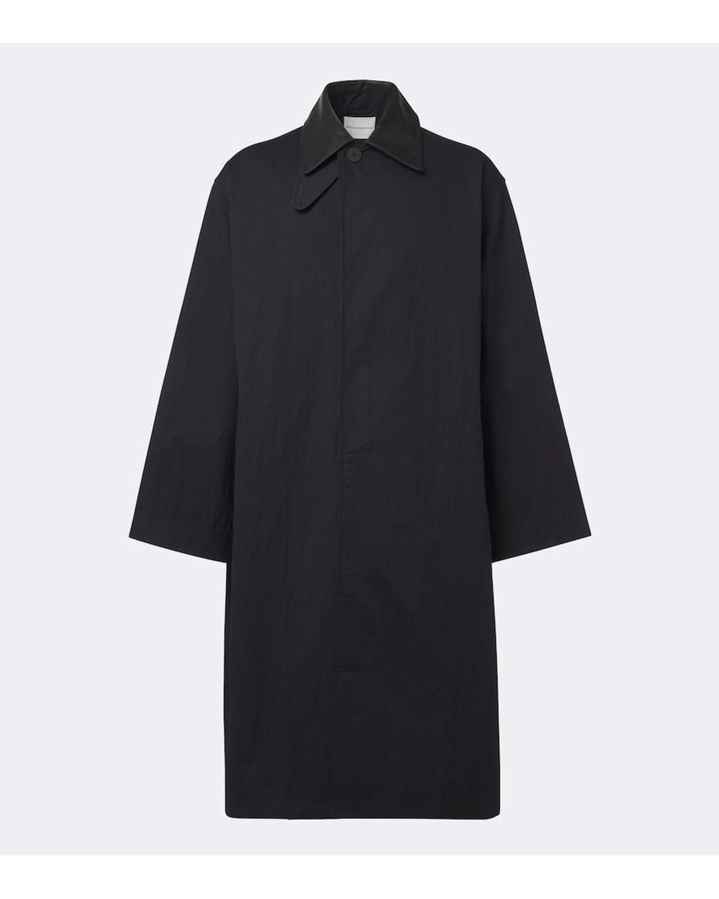 Studio Nicholson Blue Revere Leather-Trimmed Cotton-Blend Trench Coat for men