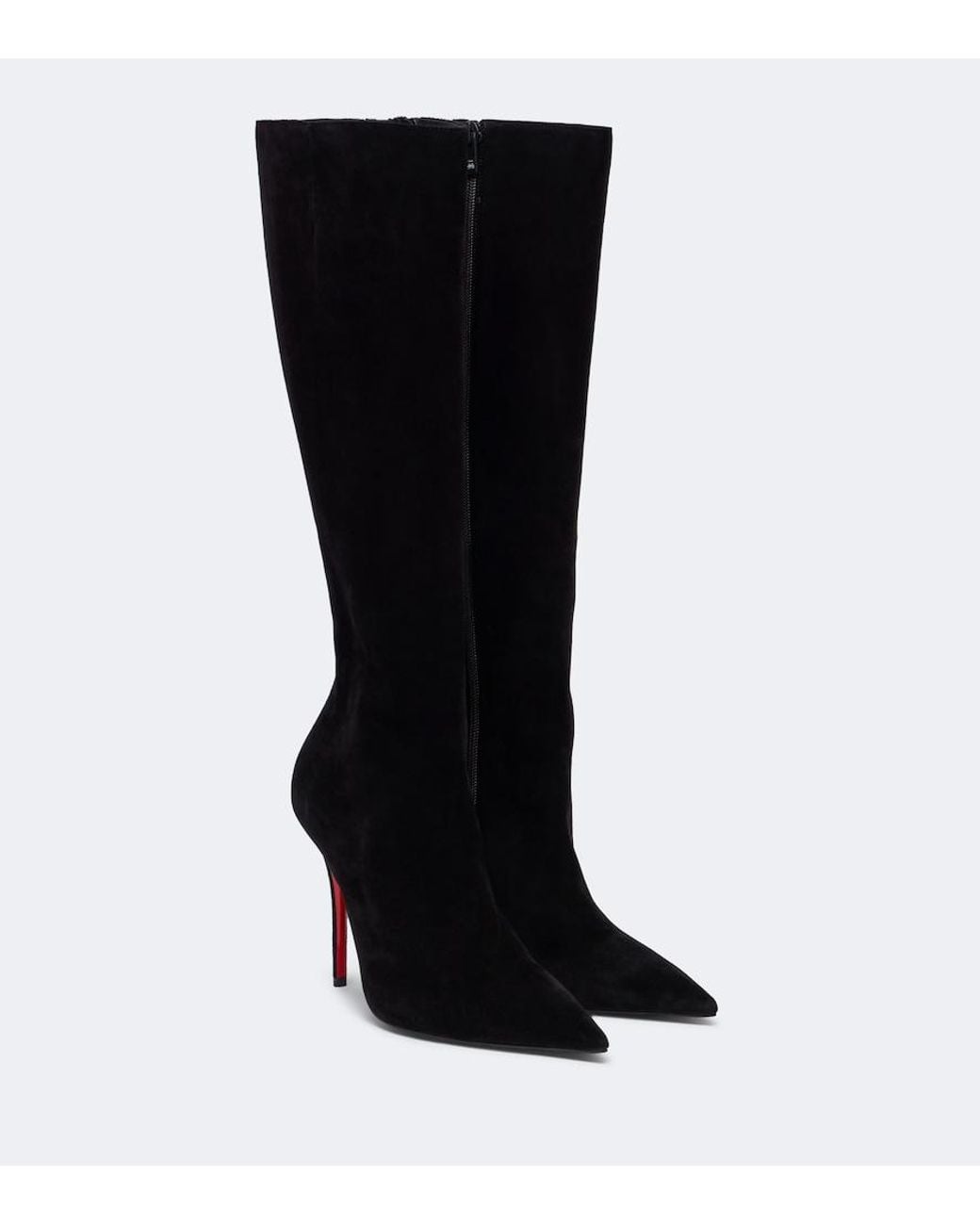 Christian Louboutin Black Miss Z Suede Knee-High Boots