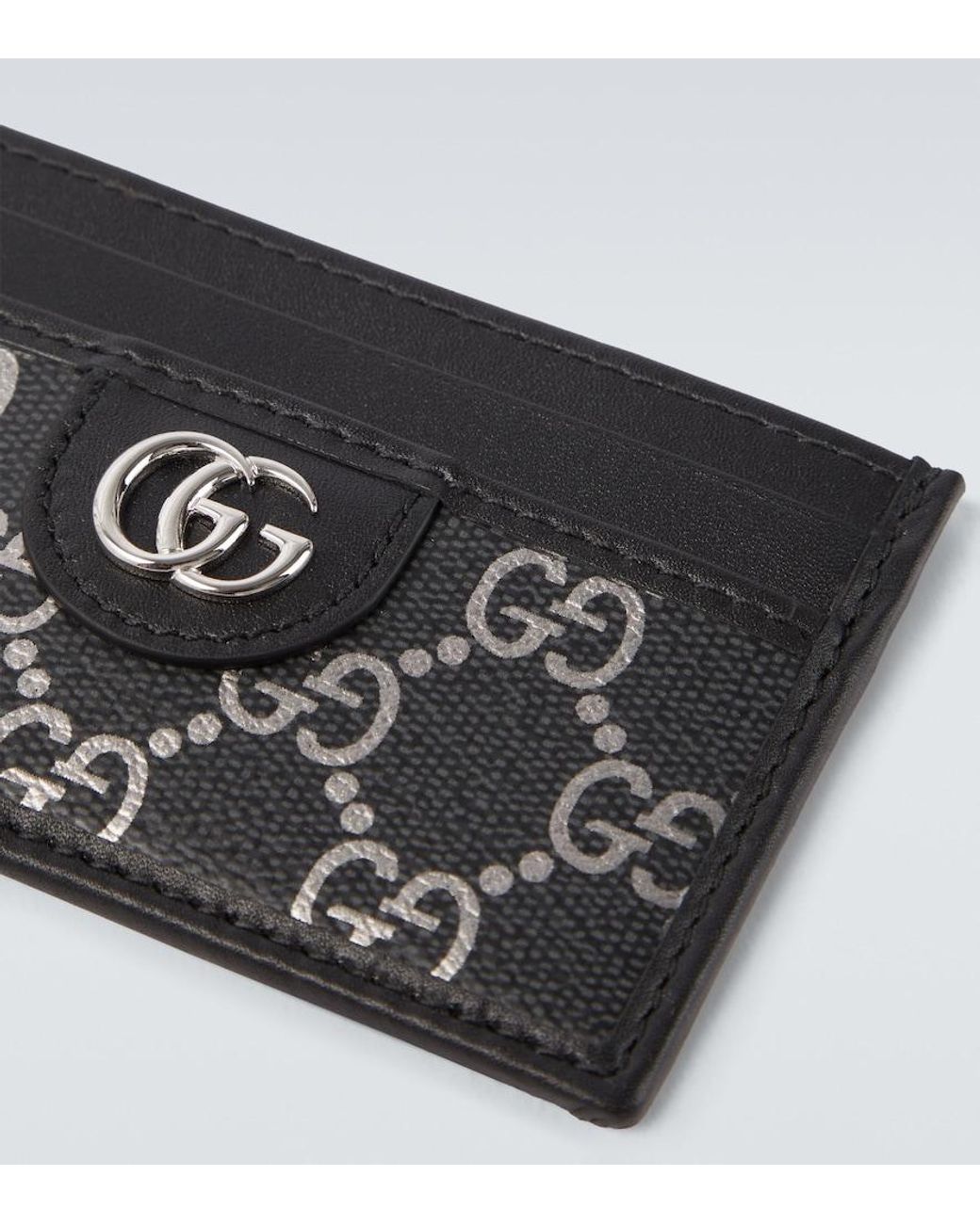 Tarjetero Con Gg Gucci de hombre de color Black