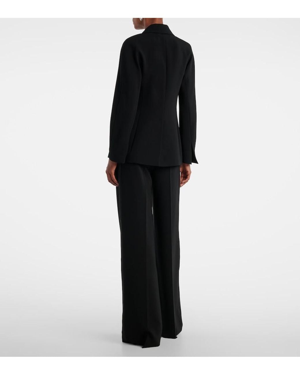 Max Mara Black Draped Cady Wrap Jacket