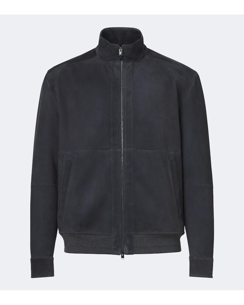 Canali Blue Suede Bomber Jacket for men