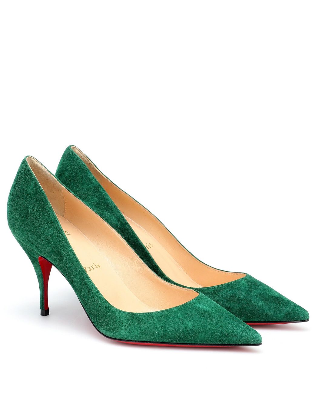 Christian Louboutin Clare 80 Suede Pumps in Green | Lyst