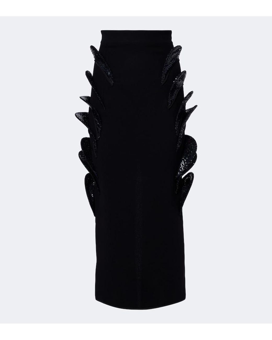 Maticevski Black Arching Sequined Embellished Pencil Skirt