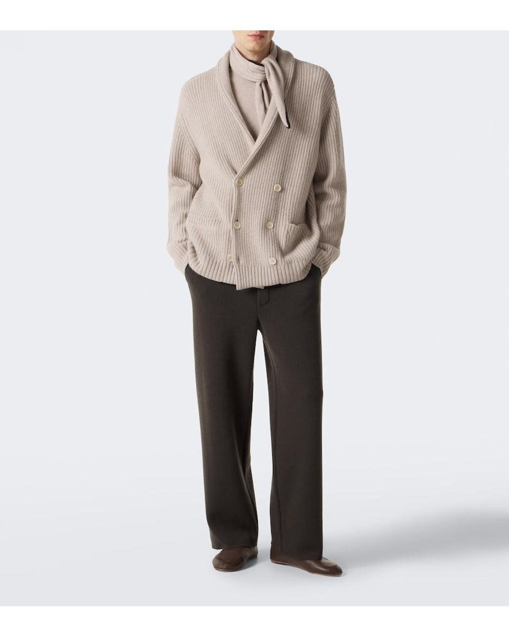 Lisa Yang White Chelsea Cashmere Scarf for men