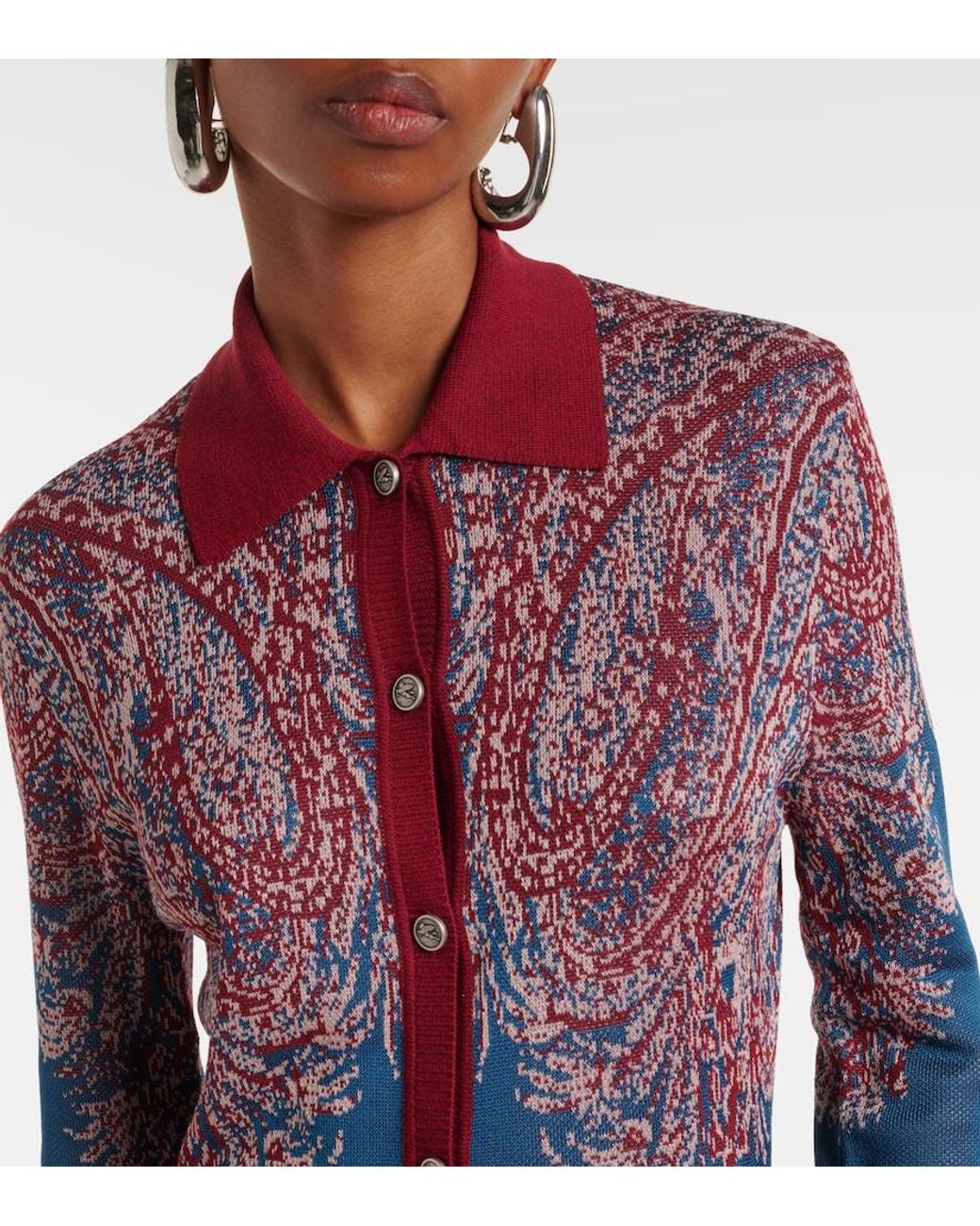 Etro Purple Paisley Jersey Shirtdress