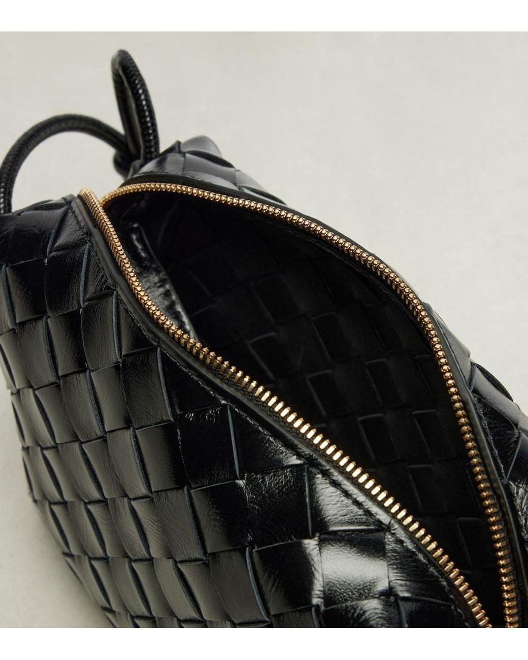 Bottega Veneta Black Loop Mini Leather Crossbody Bag